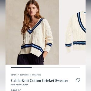 Polo by Ralph Lauren Cable-Knit Cotton Cricket Sweater - Cream